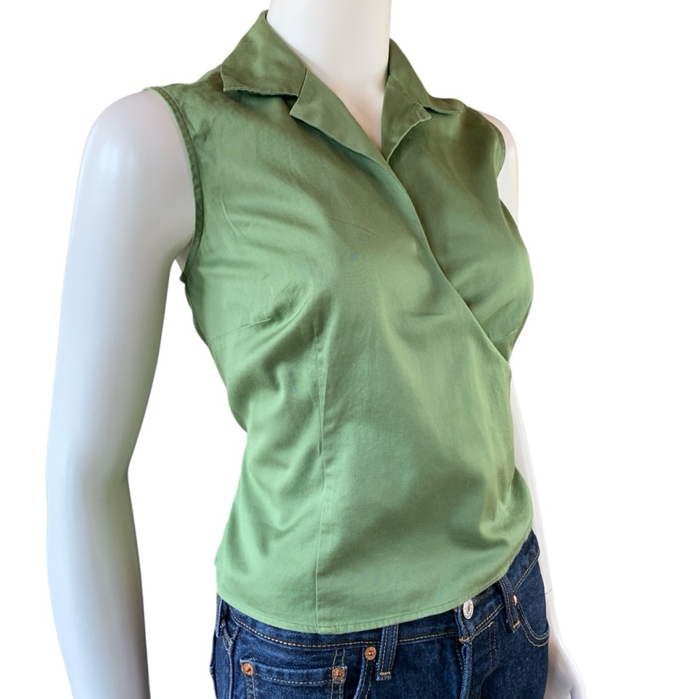 Talbots sleeveless 100% cotton wrap top size 6 - Picture 6 of 6